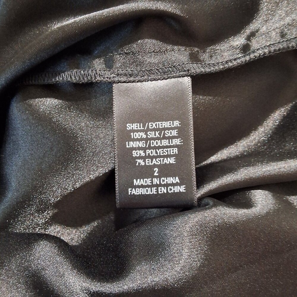 Tahari Black Champagne Cocktail Lace Crochet Ruffle 100% Silk Dress Sz 2 Formal‎ - Picture 7 of 7